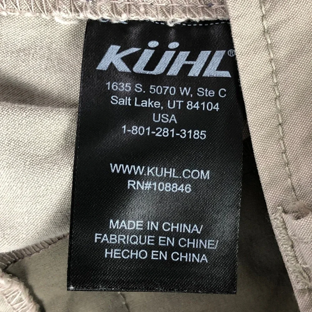 Kuhl Womens Hiking Pants 10 Regular Beige Spire Roll-Up Pant Mid Rise Zip Pocket